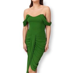 Off Shoulder Green Dress